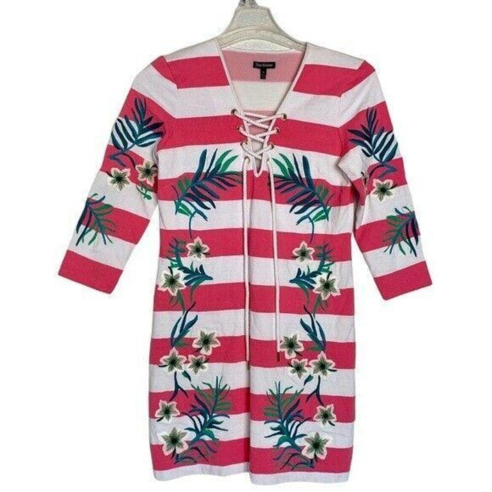 Juicy Couture Pink White Striped Beach Dress